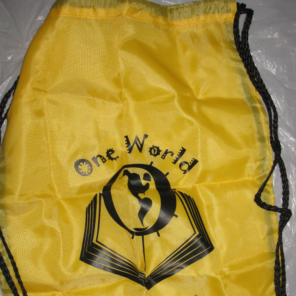 NEW drawstring backpack Yellow, Black - Picture 2 of 3